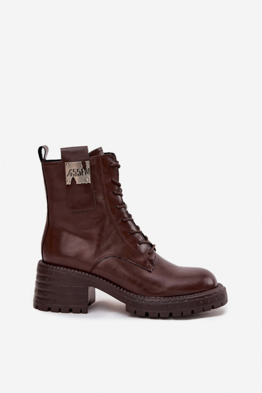 Oda Darbiniai kulkšnies batai Moteriškas Klocke Su puošniais Detalem Artiker 57C0213 rudos spalvos