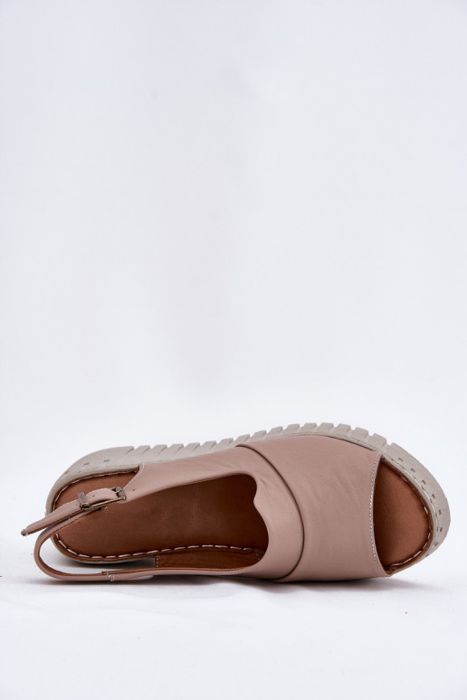 Moteriškos basutėssuĮjungtaturalnej Skóry Ant platformos Artiker 54C0788 smėlio spalvos