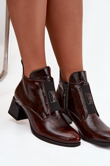 Oda su lako efektu Aulinukai Klocke Su puošniais Detalem pašiltinti Zazoo 60560 tamsiai rudos spalvos