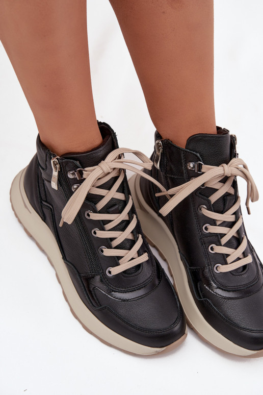 Aulinukai Sportinio stiliaus Moteriškas su platformasuĮjungtaturalnej Skóry Zazoo Z1239 juodos spalvos