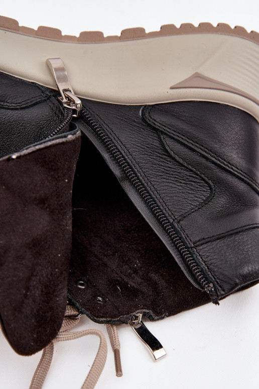 Aulinukai Sportinio stiliaus Moteriškas su platformasuĮjungtaturalnej Skóry Zazoo Z1239 juodos spalvos