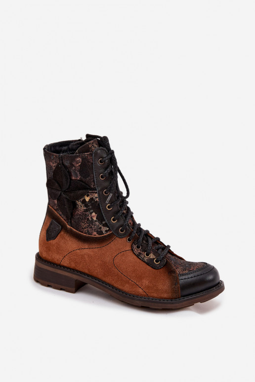 Oda Moteriški aulinukaisuĮjungtaturalnej Skóry su plačiais kulniukais Tai turiciejka 07004-29 rudos spalvos