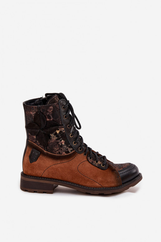 Oda Moteriški aulinukaisuĮjungtaturalnej Skóry su plačiais kulniukais Tai turiciejka 07004-29 rudos spalvos