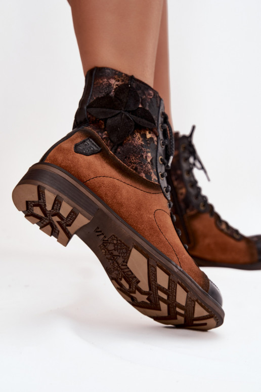 Oda Moteriški aulinukaisuĮjungtaturalnej Skóry su plačiais kulniukais Tai turiciejka 07004-29 rudos spalvos