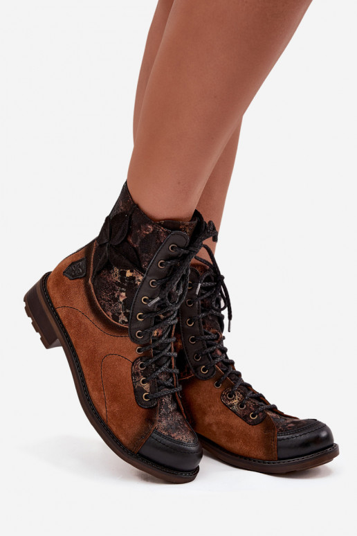 Oda Moteriški aulinukaisuĮjungtaturalnej Skóry su plačiais kulniukais Tai turiciejka 07004-29 rudos spalvos