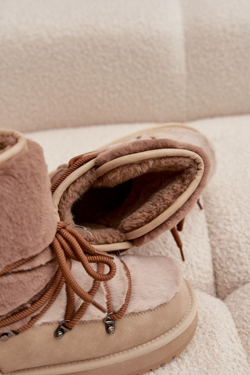 sniego batai Moteriškas su kailiuku D.Franklin DFSH370012 smėlio spalvos