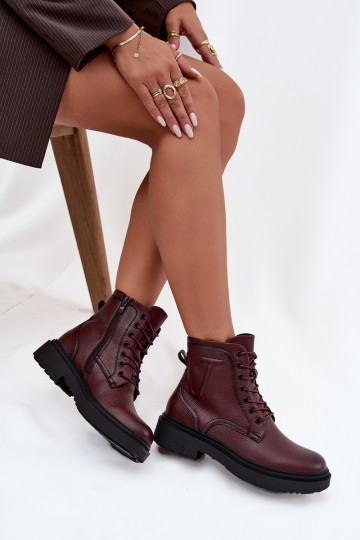 pašiltinti Moteriški aulinukaisuĮjungtaturalnej Skóry Sergio Leone BT25248-S bordo spalvos