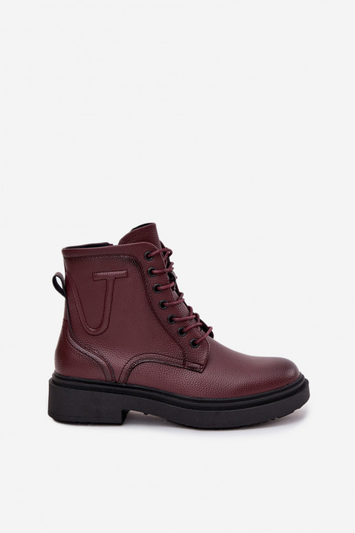 pašiltinti Moteriški aulinukaisuĮjungtaturalnej Skóry Sergio Leone BT25248-S bordo spalvos