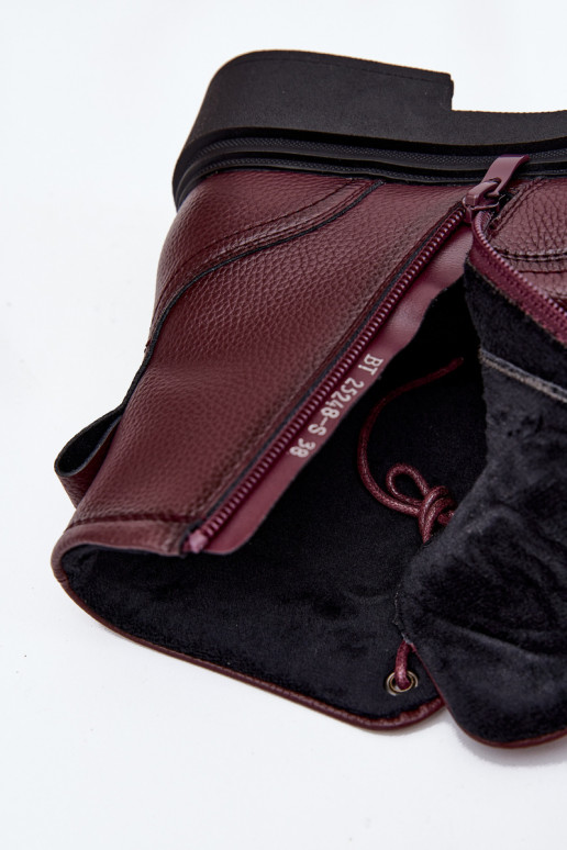 pašiltinti Moteriški aulinukaisuĮjungtaturalnej Skóry Sergio Leone BT25248-S bordo spalvos