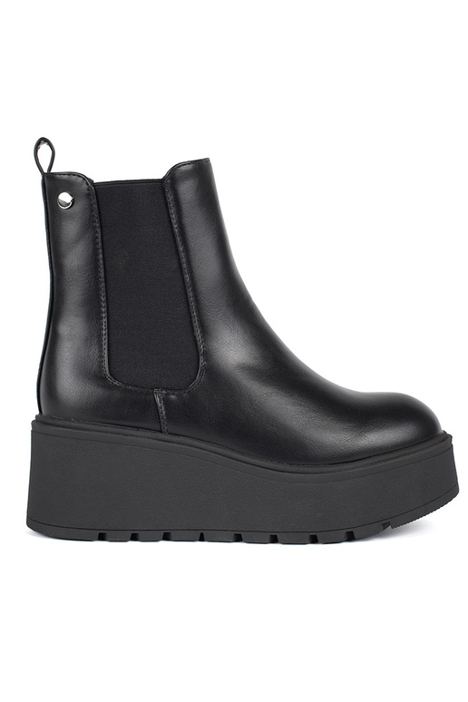 juodos spalvos Moteriški batai ant pleišto