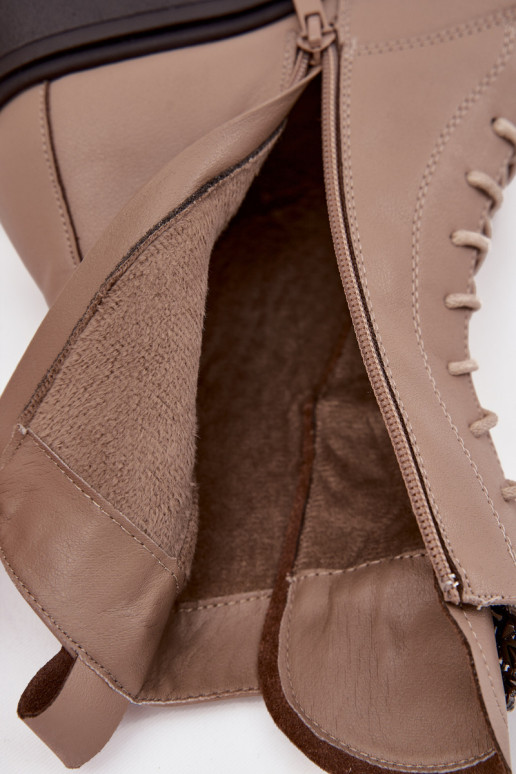 Oda Moteriški aulinukai su ornamentais pašiltinti smėlio spalvos Ulrika