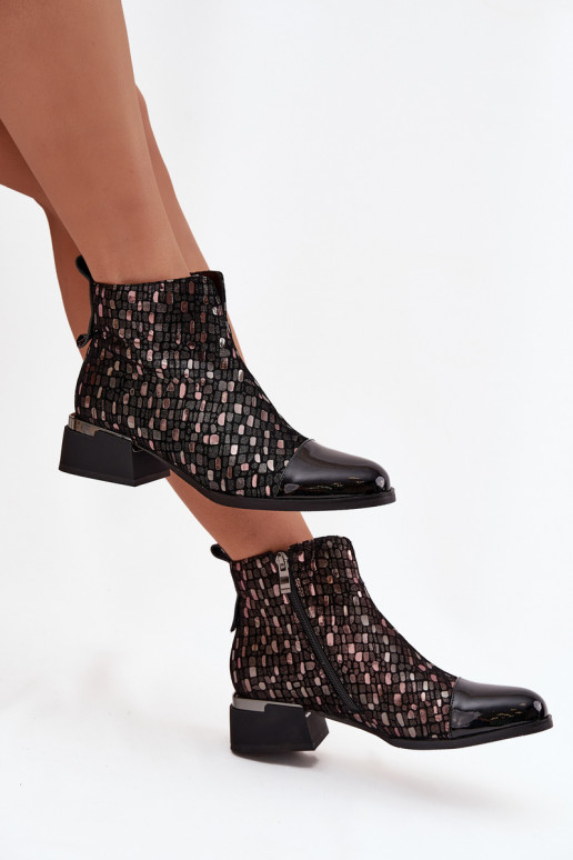 su lako efektu Moteriški aulinukaisuĮjungtaturalnej Skóry Ant žemo kulno D&A LZ52-960 juodos spalvos