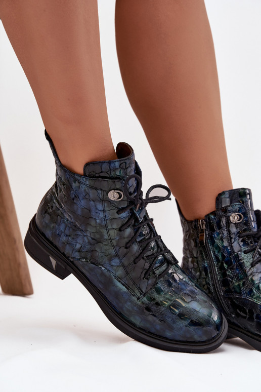 su lako efektu Moteriški aulinukaisuĮjungtaturalnej Skóry D&A LZ52-962 tamsiai mėlynos spalvos