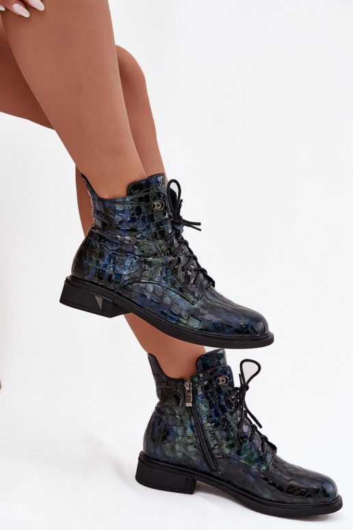 su lako efektu Moteriški aulinukaisuĮjungtaturalnej Skóry D&A LZ52-962 tamsiai mėlynos spalvos