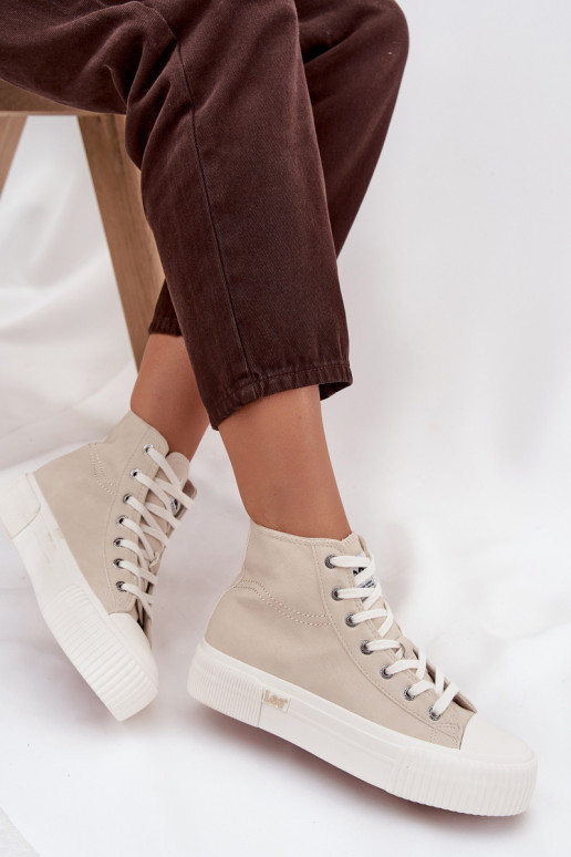 Laisvalaikio bateliai su platforma LEE 50253002.35E ISLA INOMEN MID smėlio spalvos