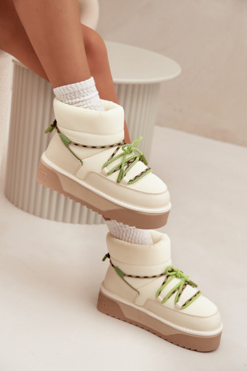 sniego batai su platforma D.Franklin DFSH371015 dramblio kaulo spalvos