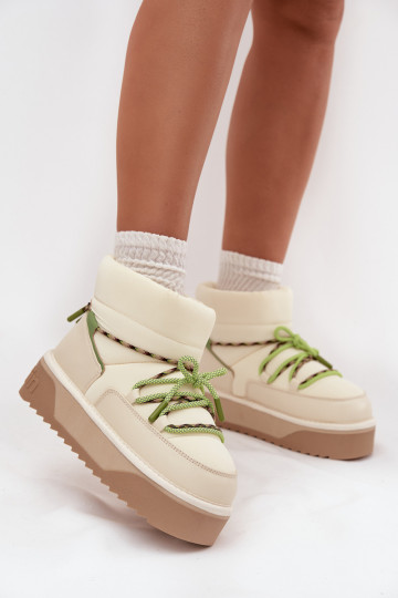 sniego batai su platforma D.Franklin DFSH371015 dramblio kaulo spalvos 2