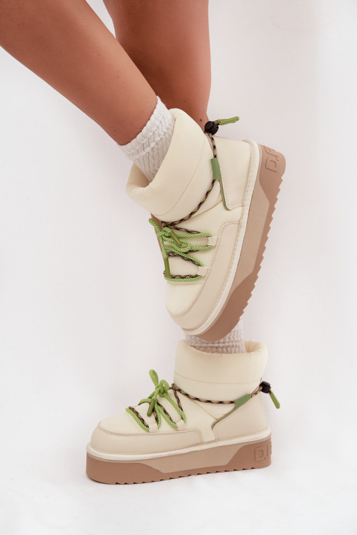 sniego batai su platforma D.Franklin DFSH371015 dramblio kaulo spalvos