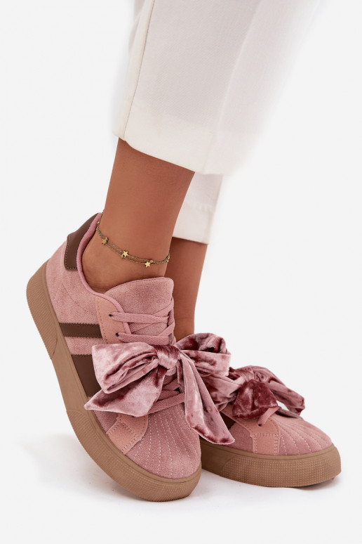Moteriški sportinio stiliaus batai su veliūriniu lanku, rožinės spalvos, Ashlyn