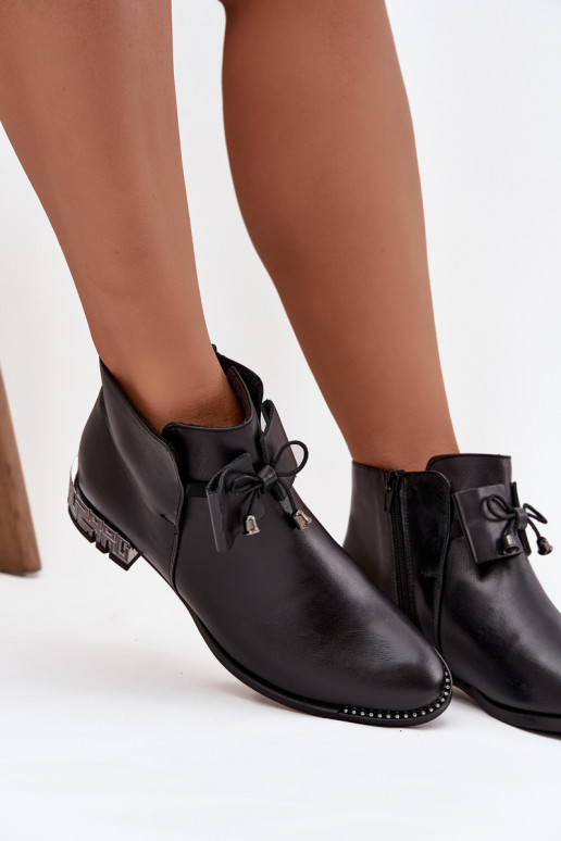 Moteriški aulinukaisuĮjungtaturalnej Skóry Ant žemo kulno Zazoo 1396 juodos spalvos