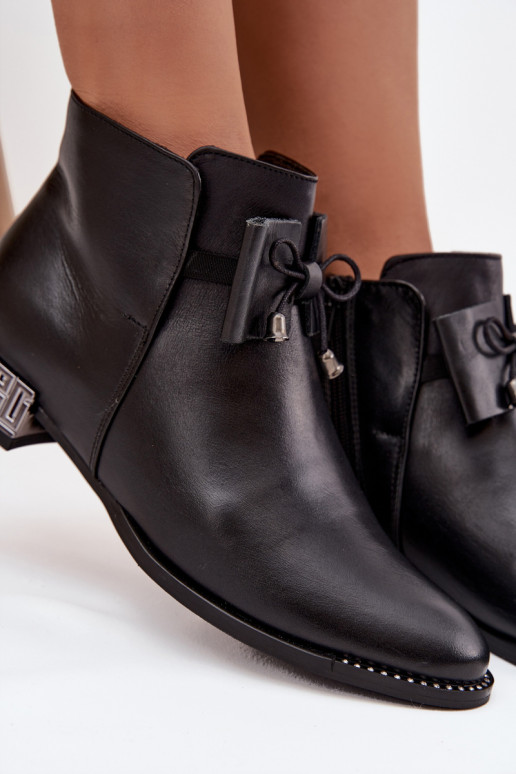 Moteriški aulinukaisuĮjungtaturalnej Skóry Ant žemo kulno Zazoo 1396 juodos spalvos