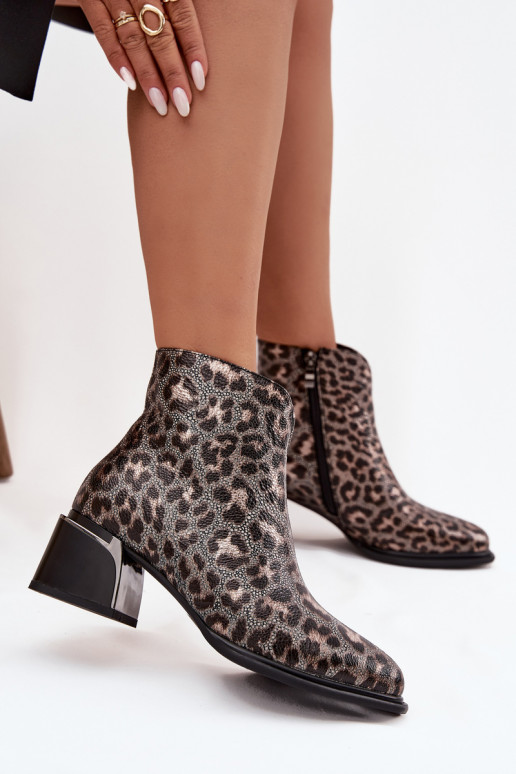 Oda Moteriški aulinukai Klocke pašiltinti su leopardo kailio raštais D&A CR52-622 Juodos ir-aukso spalvos