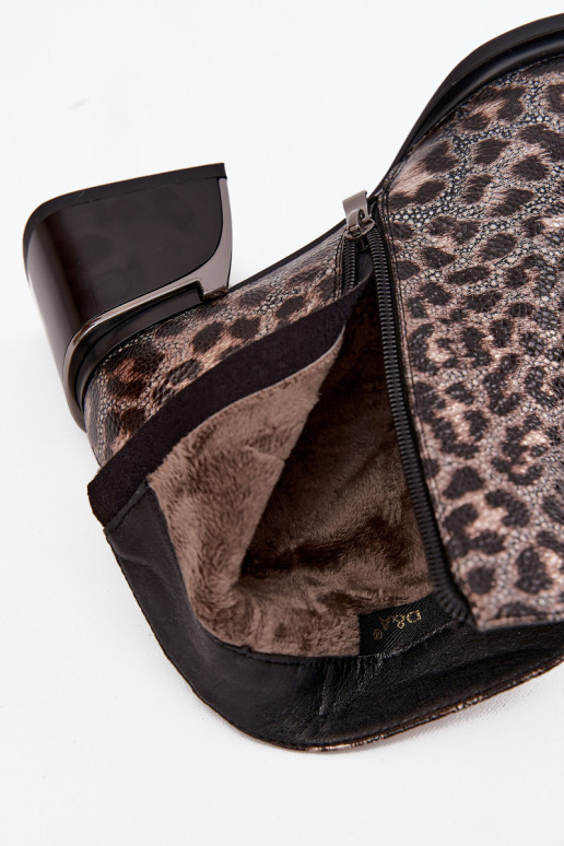 Oda Moteriški aulinukai Klocke pašiltinti su leopardo kailio raštais D&A CR52-622 Juodos ir-aukso spalvos