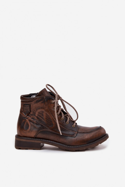 Moteriški aulinukaisuĮjungtaturalnej Skóry su plačiais kulniukais Tai turiciejka 07063-02 rudos spalvos