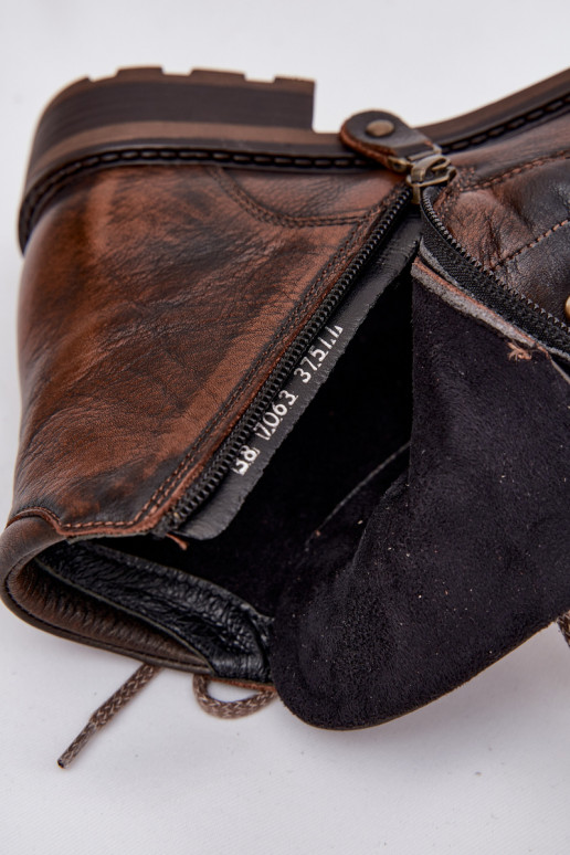 Moteriški aulinukaisuĮjungtaturalnej Skóry su plačiais kulniukais Tai turiciejka 07063-02 rudos spalvos