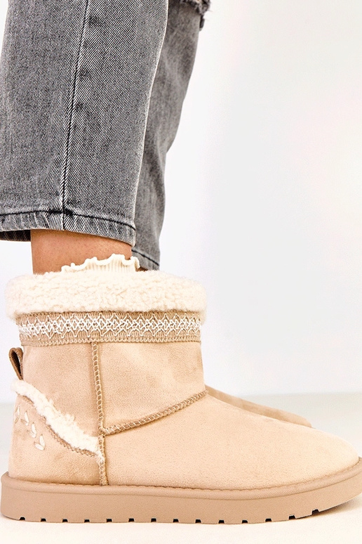 Smėlio spalvos žemi sniego batai...