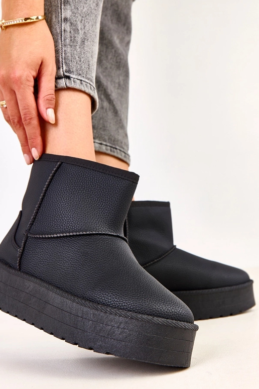 Juodi žemi sniego batai su platforma...