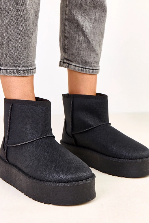 Juodi žemi sniego batai su platforma...