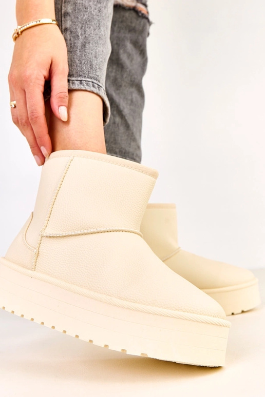 Smėlio spalvos žemi sniego batai su...