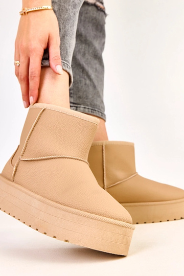 Rudi žemi sniego batai su platforma iš dirbtinės odos, Reinol