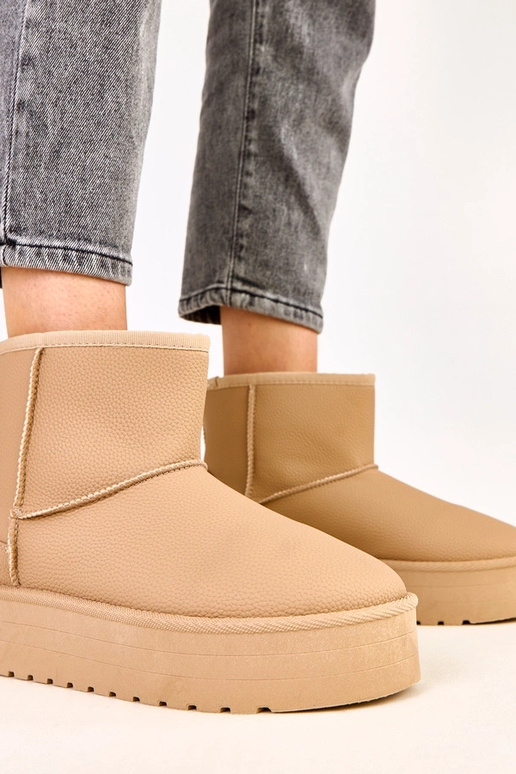 Rudi žemi sniego batai su platforma...