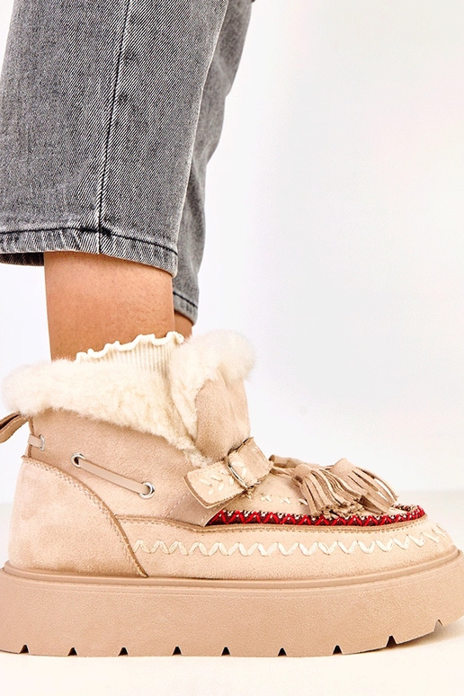 Smėlio spalvos sniego batai su...