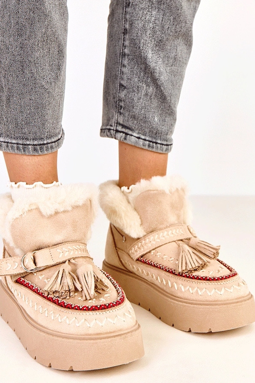 Smėlio spalvos sniego batai su...