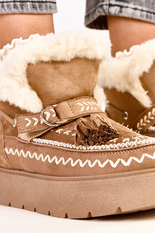 Šviesiai rudi sniego batai su...