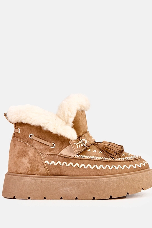 Šviesiai rudi sniego batai su...