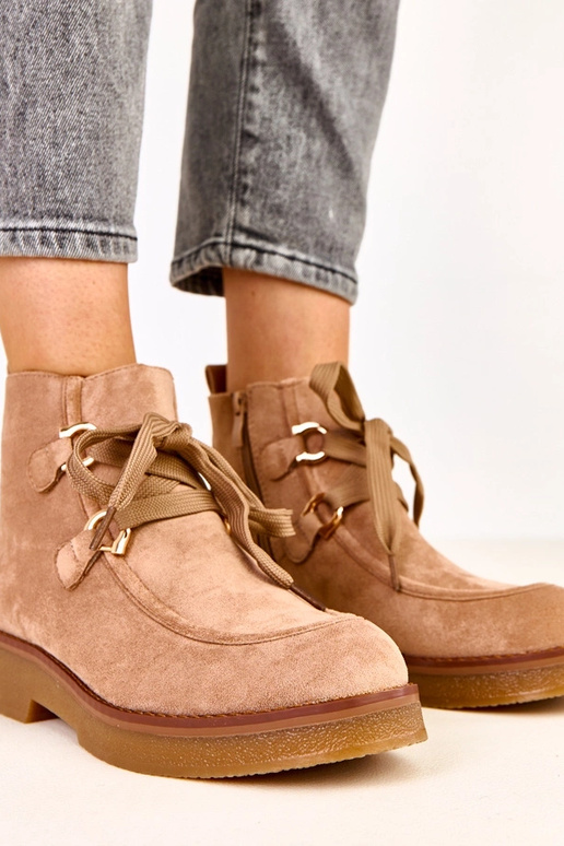 Smėlio spalvos šilti aulinukai su...