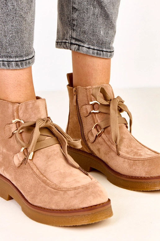 Smėlio spalvos šilti aulinukai su...