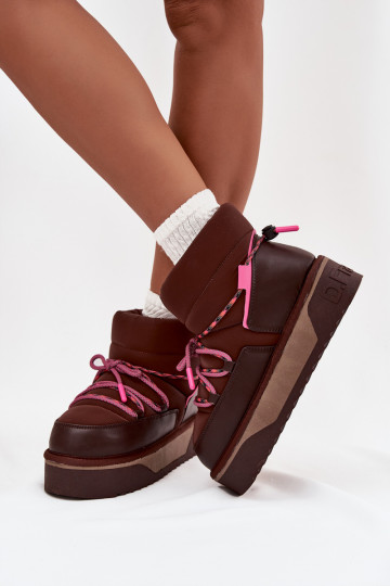 sniego batai su platforma D.Franklin DFSH371015 CzekoladoĮe