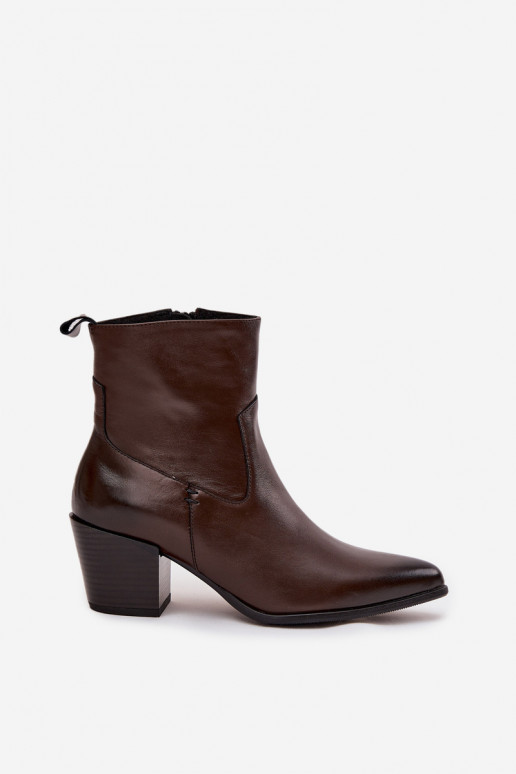 Oda kaubojiško stiliaus aulinukai Moteriškas su kulniukais pašiltinti Zazoo 60565 CzekoladoĮe