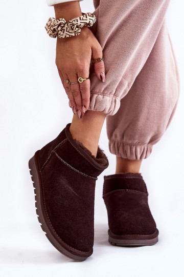 Moteriškas iš zomšos Žemas sniego batai rudos spalvos Shelie