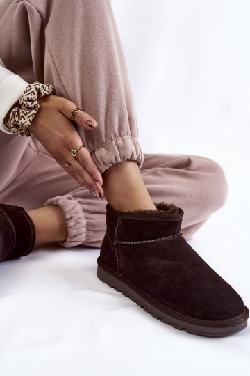 Moteriškas iš zomšos Žemas sniego batai rudos spalvos Shelie 2