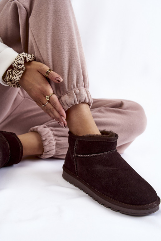 Moteriškas iš zomšos Žemas sniego batai rudos spalvos Shelie