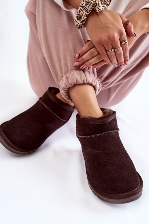 Moteriškas iš zomšos Žemas sniego batai rudos spalvos Shelie