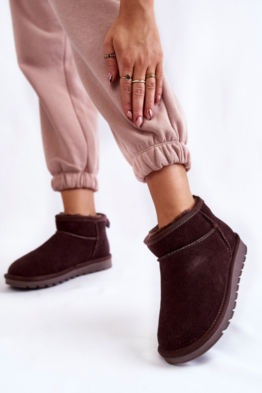 Moteriškas iš zomšos Žemas sniego batai rudos spalvos Shelie