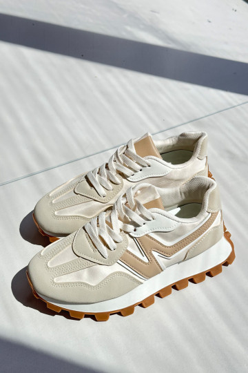 Sneakers modelio batai sportiniai bateliai Moteriškas smėlio spalvos Kalelia 2