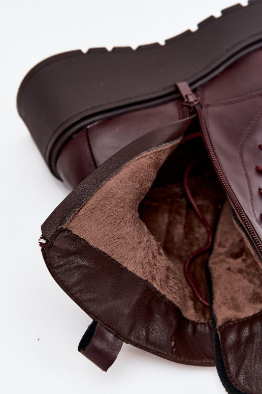 Oda Moteriški aulinukai su ornamentais pašiltinti bordo spalvos Ulrika